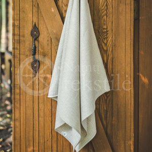 Half-linen waffle grey bath towel